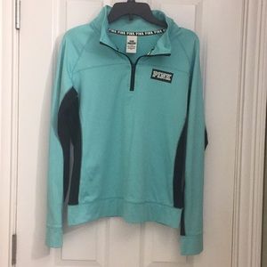 PINK LONG SLEEVE QUARTER ZIPER